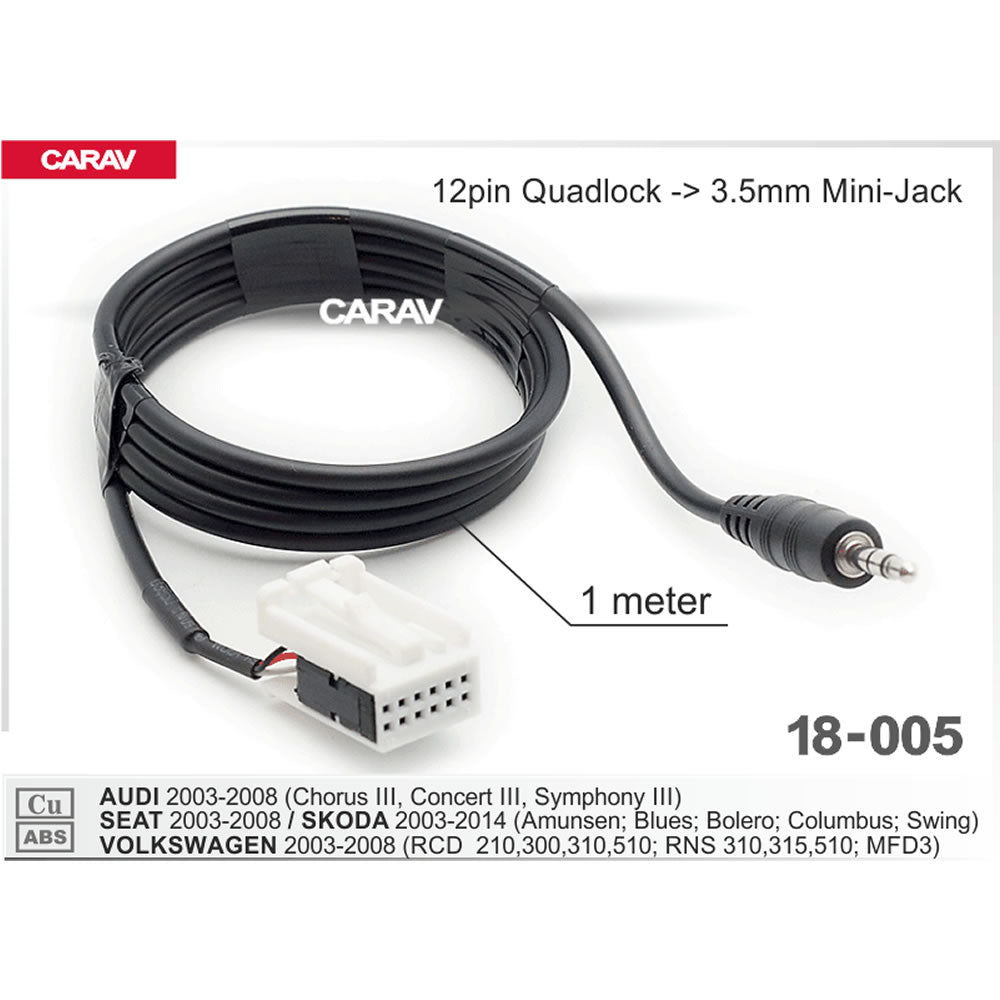 Carav 18-005 - Aux Adapter for VW, Audi, Seat
