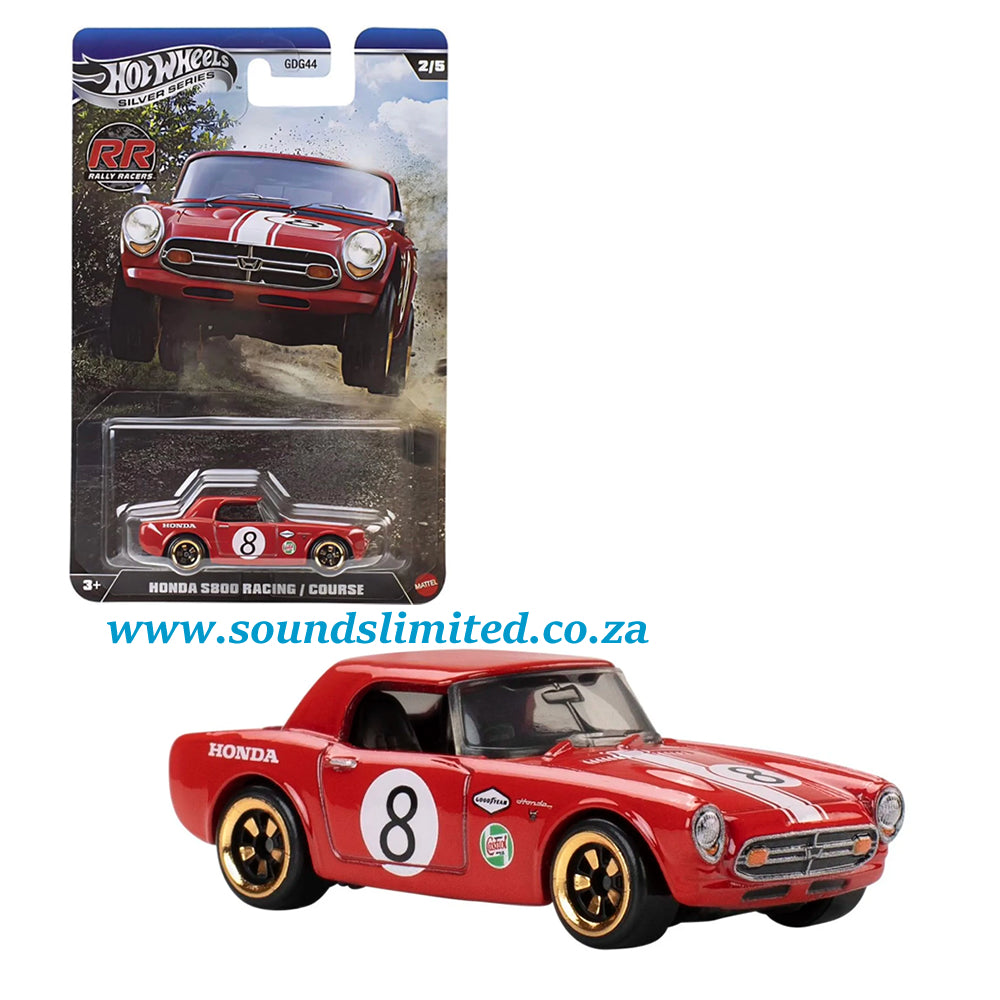 Hot Wheels Rally Racers Silver Series Honda S800 Racing JKX62