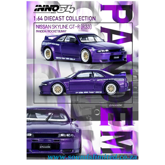 Inno64 1/64 Nissan Skyline GT-R (R33) "PANDEM ROCKET BUNNY" Purple IN64-R33P-PPL