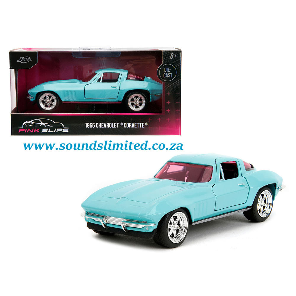 Jada Pink Slips 1966 Chevrolet Corvette Light Blue 34852 1/32