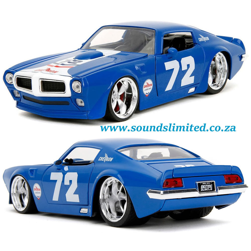 Jada 1/24 Bigtime Muscle 1972 Pontiac Firebird Chevron Blue - #35026