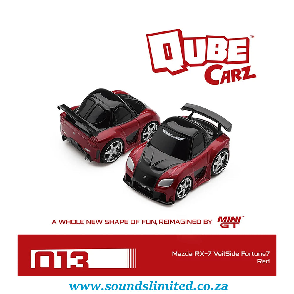 Mini GT Qube Carz #013 Mazda RX-7 Veilside Fortune7 Red QZ01002