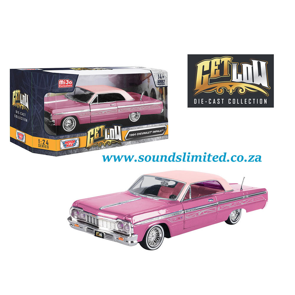 Motormax 1:24 1964 Chevrolet Impala SS Hard Top Pink – Get Low