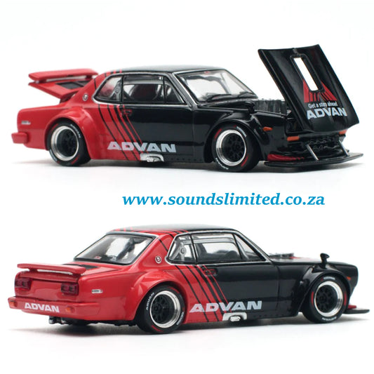 Pop Race PR64-81 Skyline GT-R V8 Drift Hakosuka ADVAN 1/64 - PR64-081