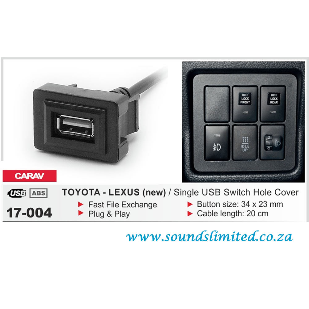 Carav 17-004 - Toyota/Lexus (NEW) Single USB Switch Hole Cover