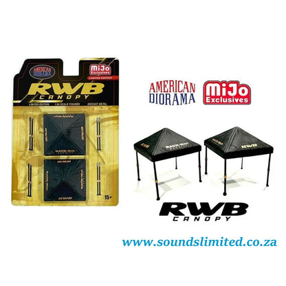 American Diorama RWB Canopy 2 Piece Set Black Limited Edition AD-2418MJ