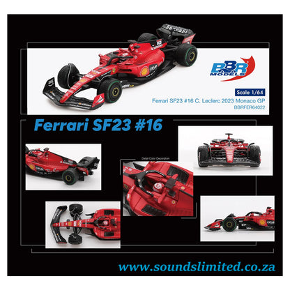 BBR Models Ferrari SF23 #16 C Leclerc 2023 Monaco GP BBRFER64022