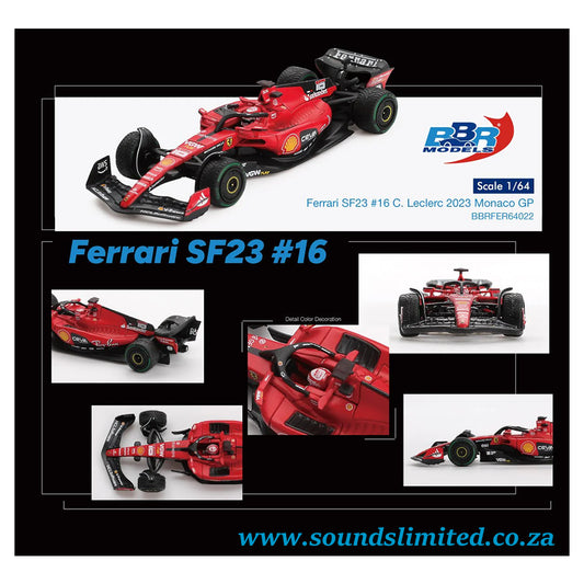 BBR Models Ferrari SF23 #16 C Leclerc 2023 Monaco GP BBRFER64022