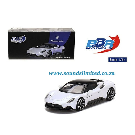 BBR Models BBRDIE6401 Maserati MC20 1:64 Bianco Audace White