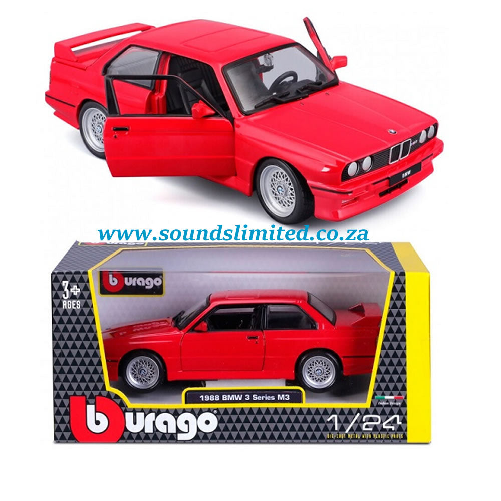 BBurago 1988 BMW M3 E30 (Red) 1/24 Diecast Car 18-21100