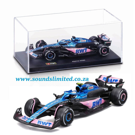 Bburago 1/43 BWT Alpine F1 A523 2023 #10 Pierre Gasly with helmet - Collectors Hard Case 18-38073