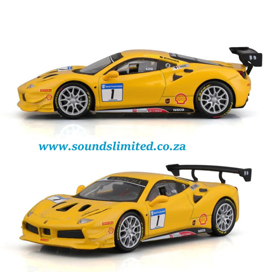 Bburago Ferrari Racing 488 Challenge 2017 #1 Yellow 1/43 18-36306