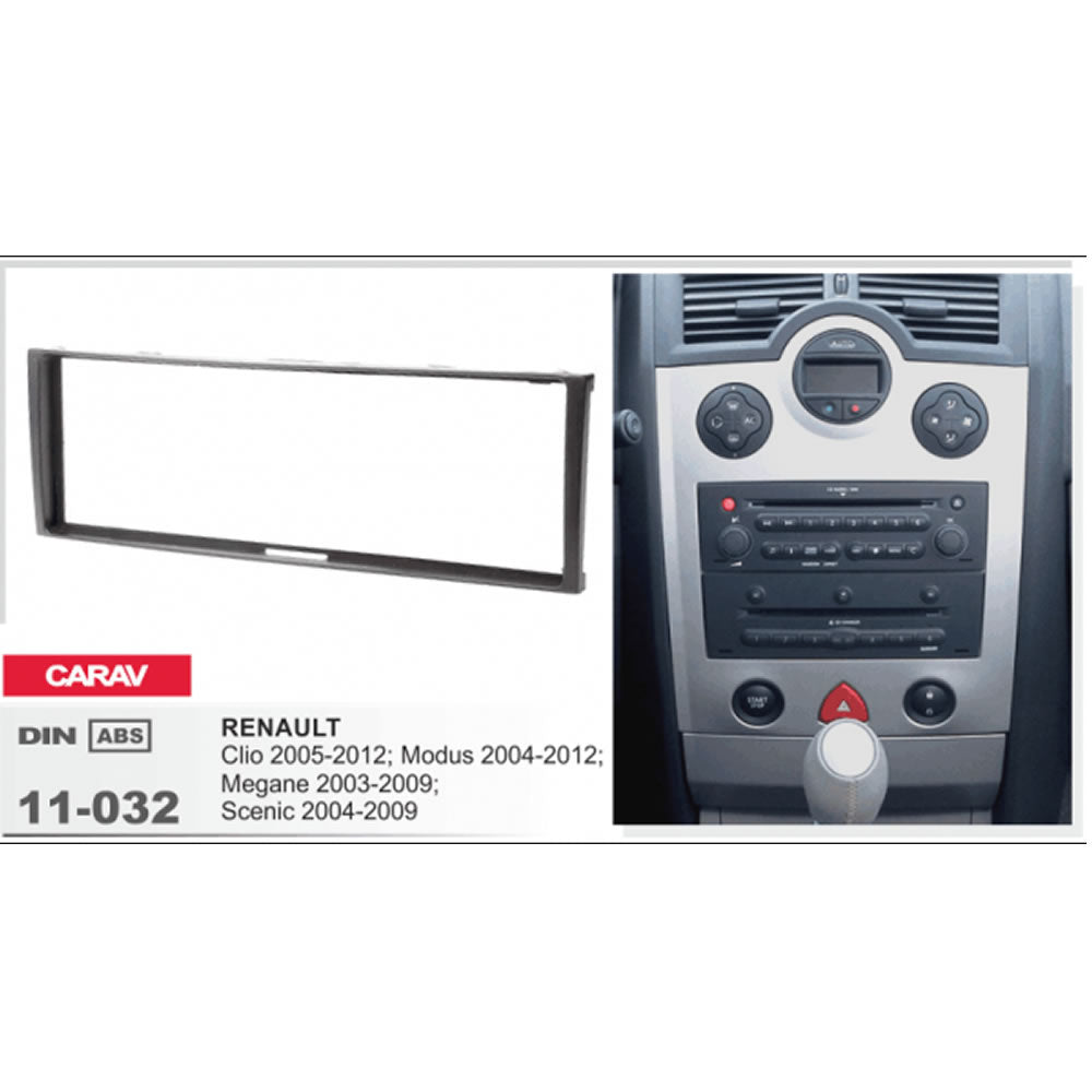 Carav 11-032 Renault Clio, Modus, Megane, Scenic In-Dash Radio Trimplate