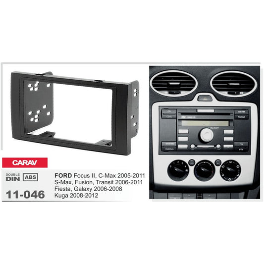 Carav 11-046 Ford Focus II, C-Max, S-Max, Fusion, Transit, Fiesta, Kuga In Dash Car Radio Trimplate
