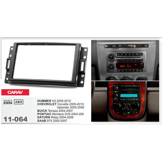 Carav 11-064 Chev, Hummer H3, Saab In Dash Car Radio Trimplate