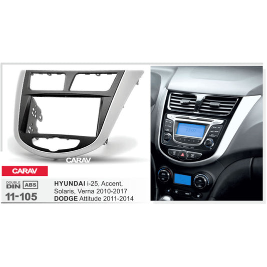 Carav 11-105 Hyundai i-25, Accent In Dash Car Radio Trimplate
