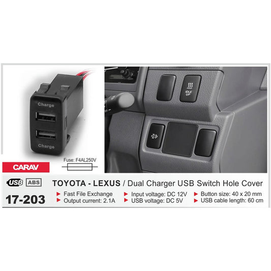 Carav 17-203 - Toyota/Lexus Dual Charger USB Switch Hole Cover