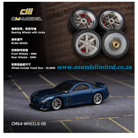 CM Model Custom 1/64 Bearing Wheels with Axles CM64-Wheel-05
