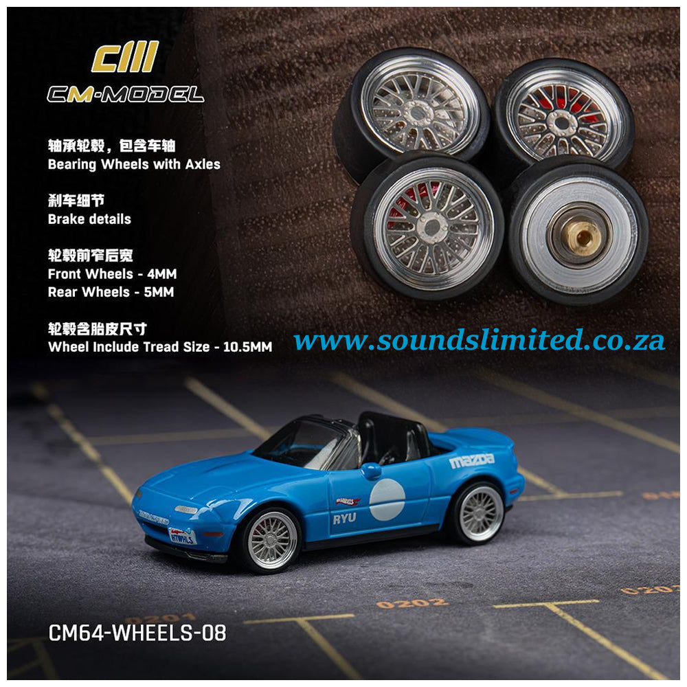 CM Model Custom 1/64 Bearing Wheels with Axles CM64-Wheel-08 