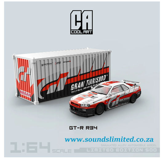 Cool Art 1/64 Nissan Skyline GT-R R34 Gran Turismo Racing Embossed Edition Container set CA646304-2