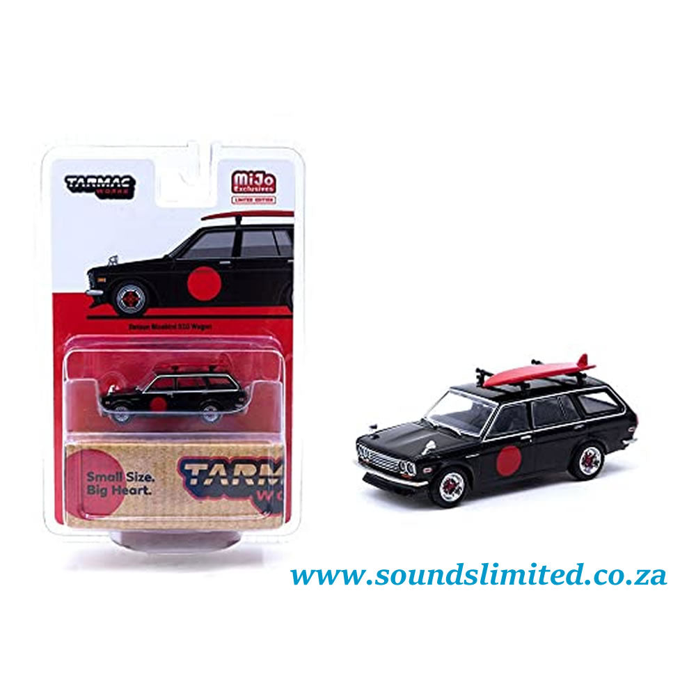 Tarmac Works Datsun Bluebird 510 Wagon Black with Red Graphics Global64 Series