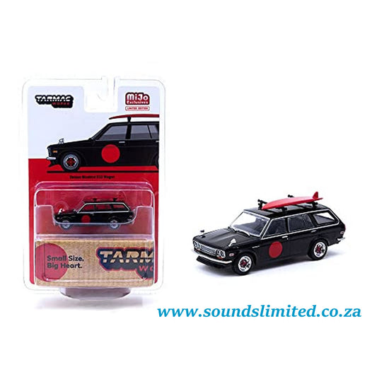 Tarmac Works Datsun Bluebird 510 Wagon Black with Red Graphics Global64 Series