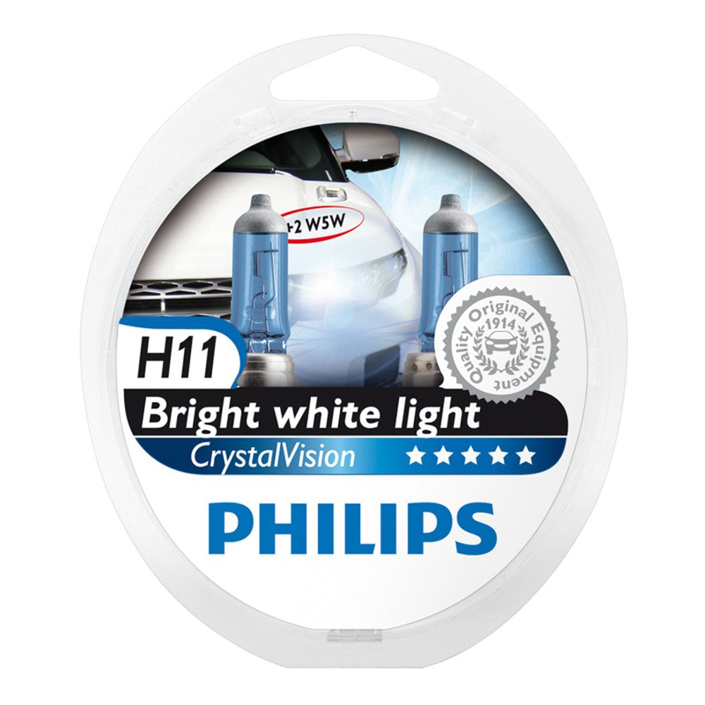 Philips Crystal Vision - H11 Bright White Light 12V 55W