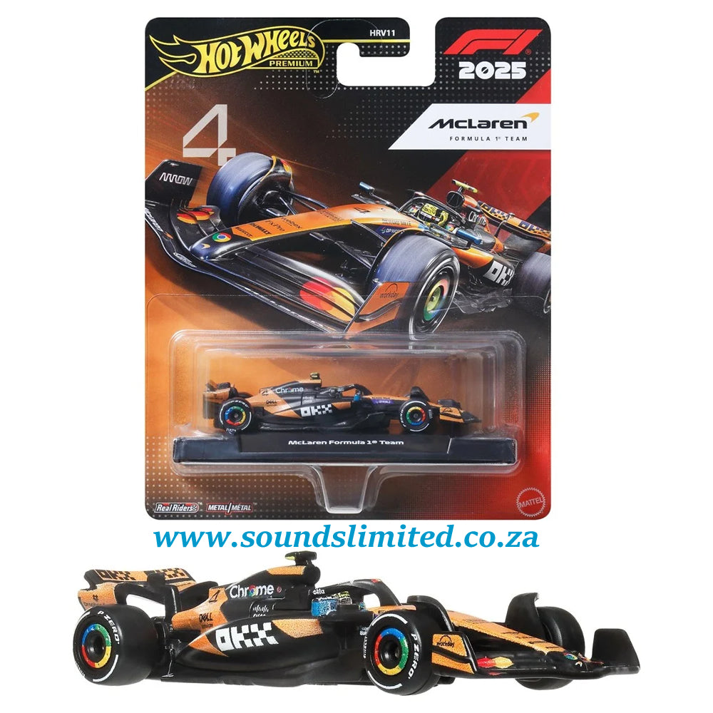 Hot Wheels Set of 2 Premium 2025 McLaren Formula 1 Team #4 and #81 – HRV11-JKD