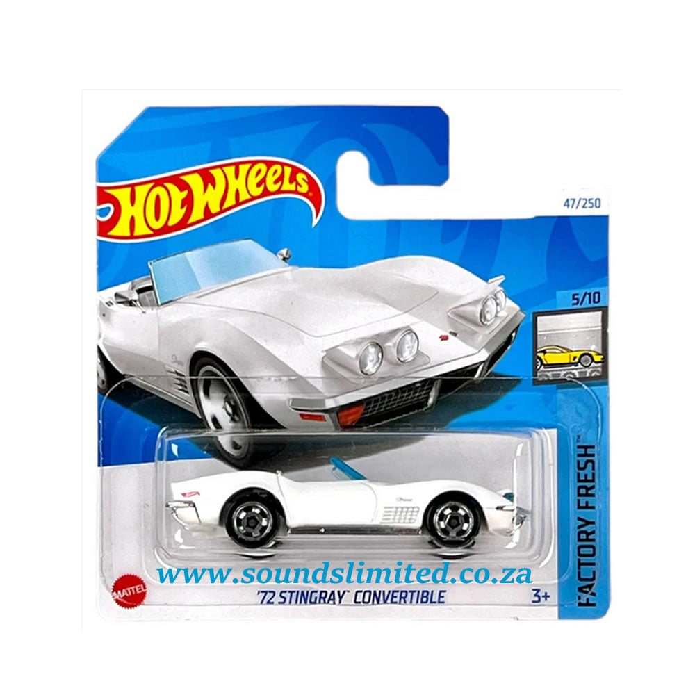 Hot Wheels '72 Stingray Convertible White Factory Fresh #5 HTC50