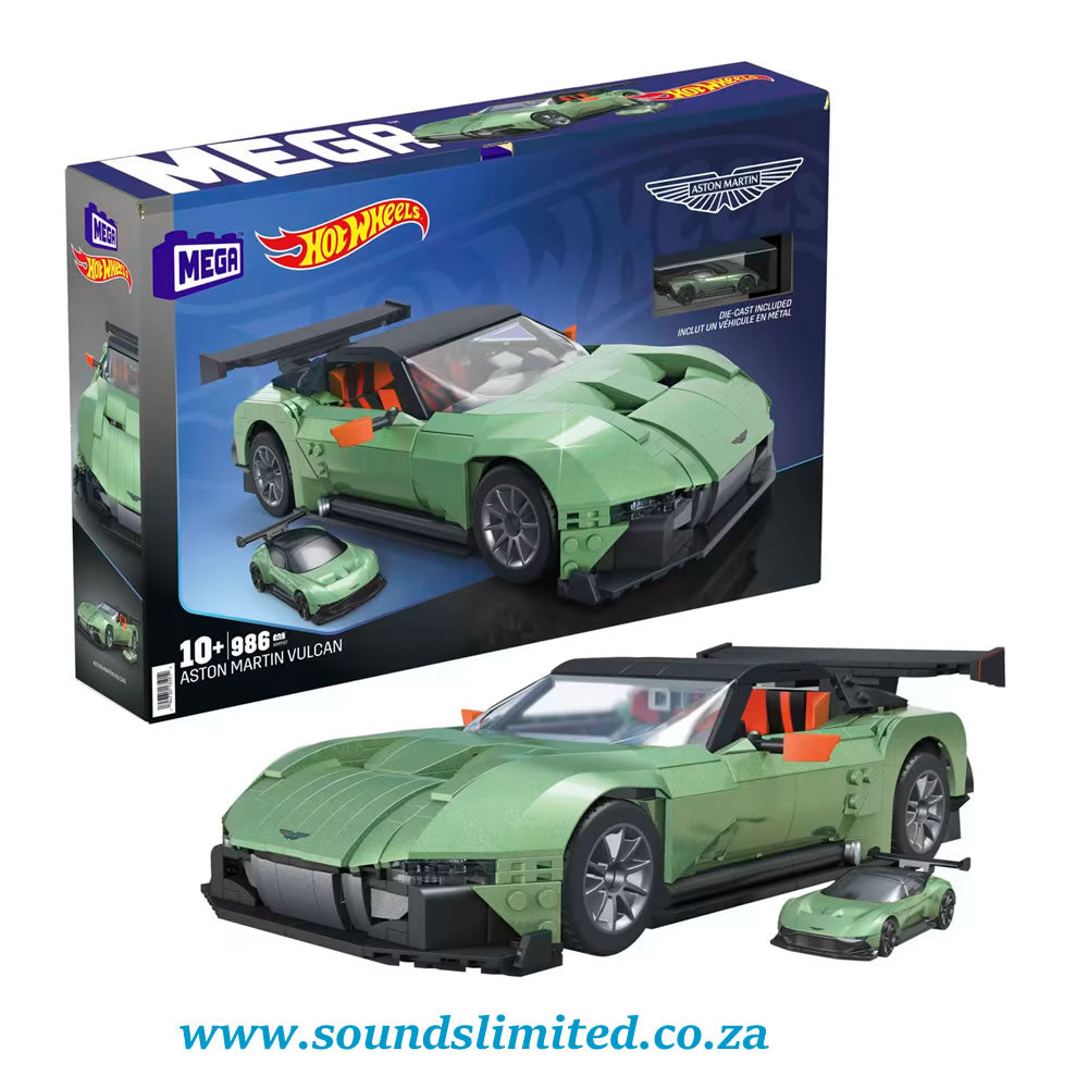 Mattel Brick Shop MEGA Hot Wheels Aston Martin Vulcan Vehicle Building Kit (986 Pieces) - HMY97