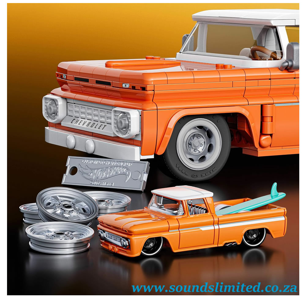 Mattel Brick Shop Hot Wheels Elite Series Building Set, Custom ’62 Chevy Pickup with 858 Pieces JFT20