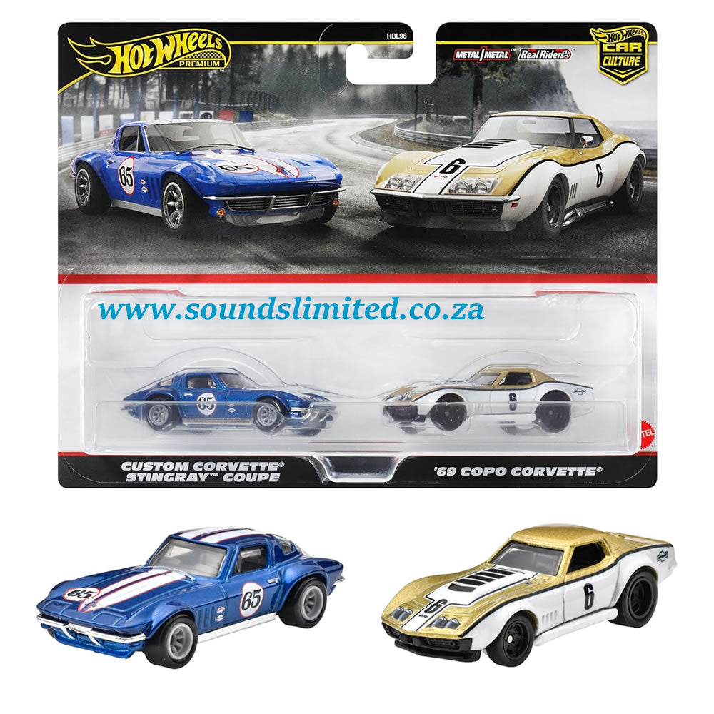 Hot Wheels Premium Car Culture 2-Pack - '69 COPO Corvette & Custom Corvette "Stingray" Coupe - HRR80