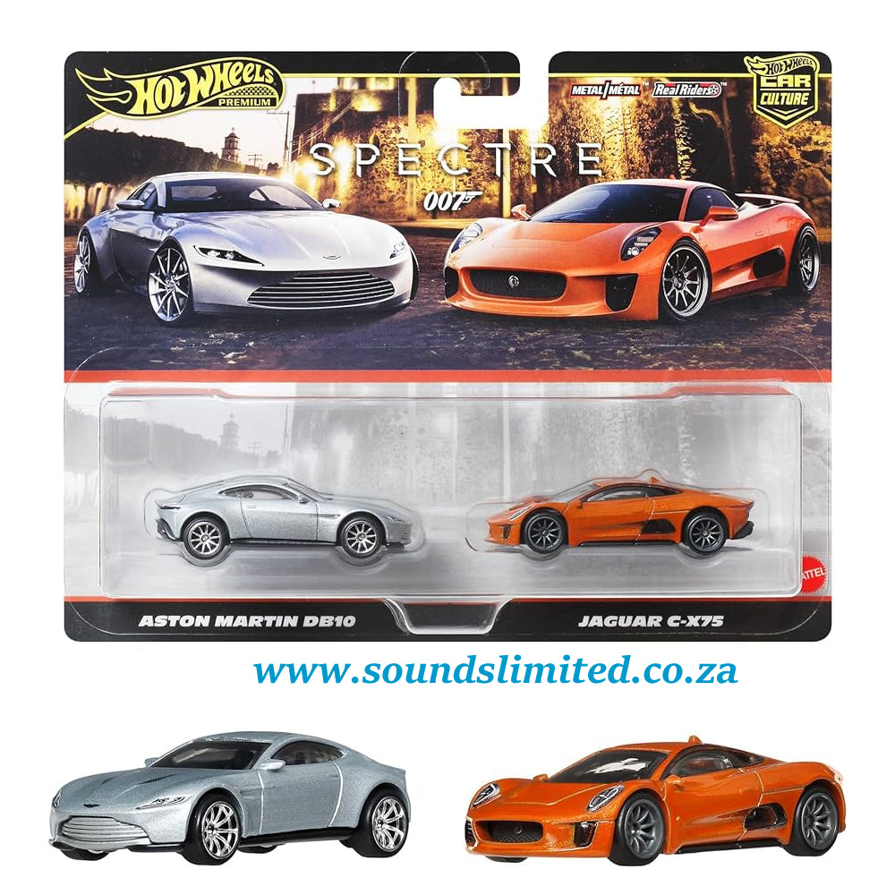 Hot Wheels Premium Car Culture 2-Pack Spectre 007 Aston Martin DB10 & Jaguar C-X75 JBL04