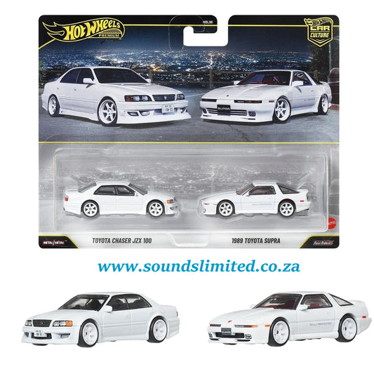 Hot Wheels Premium Twin Pack Toyota Chaser JZX 100 & 1989 Toyota Supra JHW57