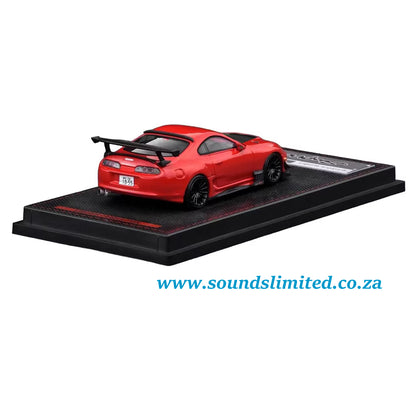 Ignition Model Toyota Supra (JZA80) RZ RHD (Right Hand Drive) Red with Carbon Hood 3882