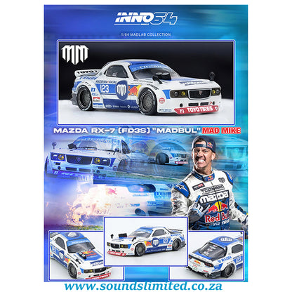 Inno64 Mazda RX-7 FD3S Pandem Rocket Bunny MADBUL Gen 7.3 IN64-MADLAB01-MADBUL