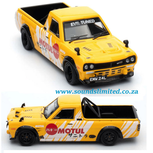 Inno64 Models 1/64 Nissan Sunny Pick Up Truck Hakotora “Motul” Livery IN64-HKT-MOTUL