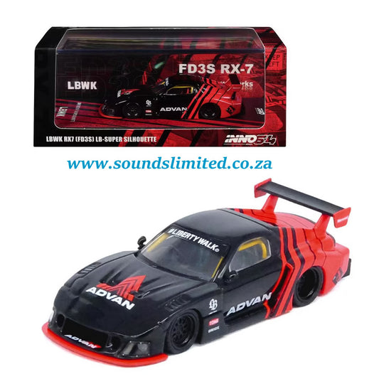 Inno64 Models 1/64 Mazda RX7 (FD3S) LB-Super-Silhouette RHD Advan Livery - IN64-LBWK-RX7-05