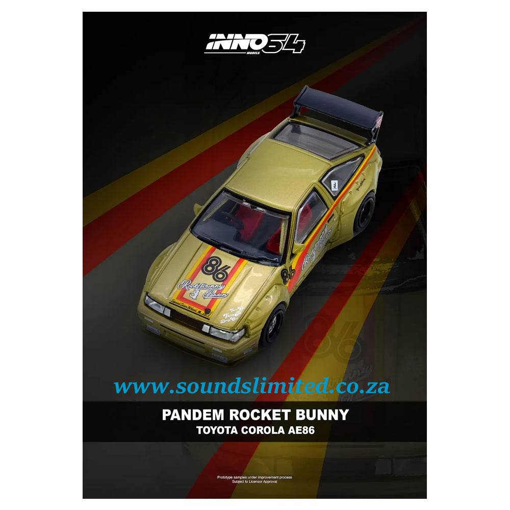 Inno64 Toyota Pandem Rocket Bunny AE86 Levin IN64-AE86P-GLD