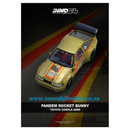 Inno64 Toyota Pandem Rocket Bunny AE86 Levin IN64-AE86P-GLD