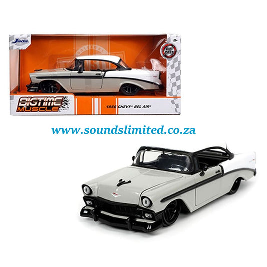 Jada 1/24 Bigtime Muscle 1956 Chevrolet Bel Air Gray & White - #32696