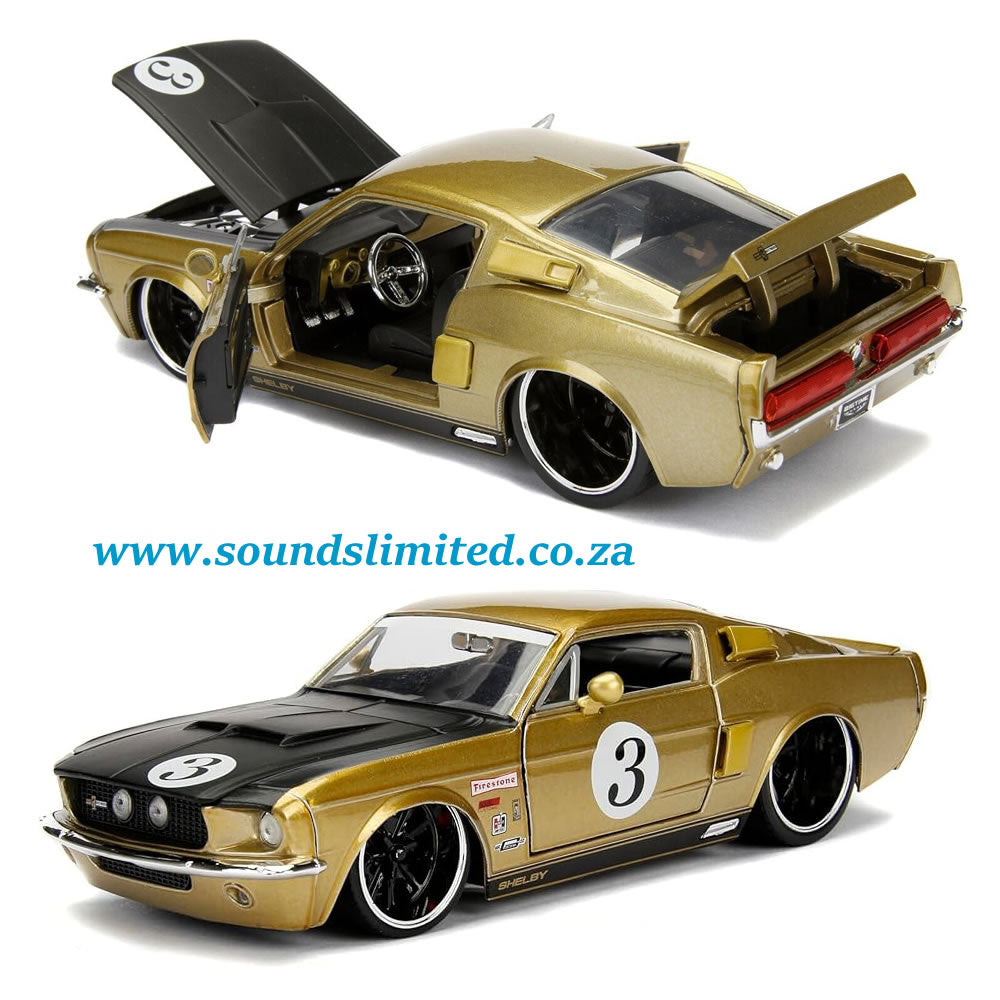 Jada 1/24 1967 Ford Shelby GT-500 #3 Gold Big Time Muscle - #99084