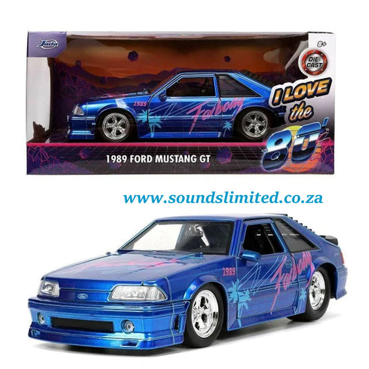 Jada Toys 1/24 1989 Ford Mustang GT Fox Body (Blue) - I Love The 80's #31379