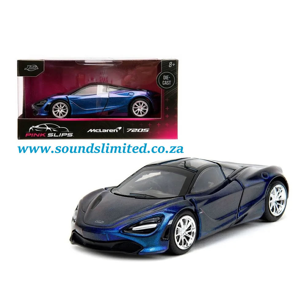 Jada 34660 McLaren 720S Blue Metallic with Black Top Pink Slips Series 1/32