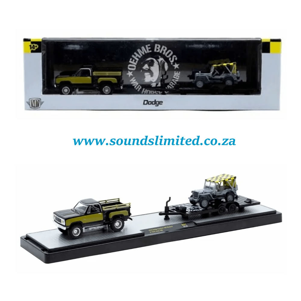 M2 Machines 1978 Dodge Custom 100 Warlock & 1944 Jeep MB 36000-R81-24-33 Limited Edition