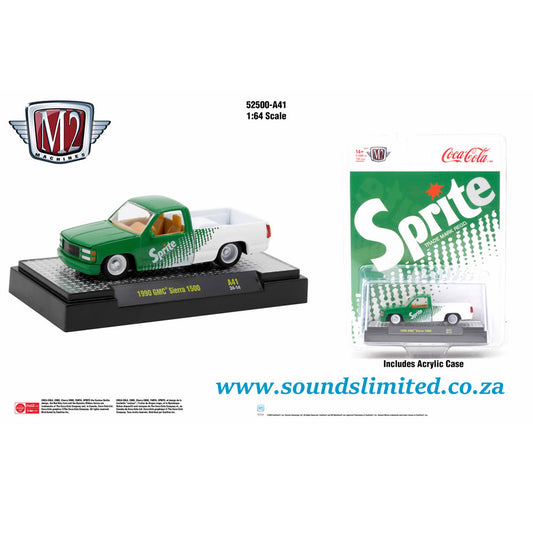 M2 Machines 1/64 Soda 52500 Limited Edition Sprite Livery 1990 GMC Sierra 1500