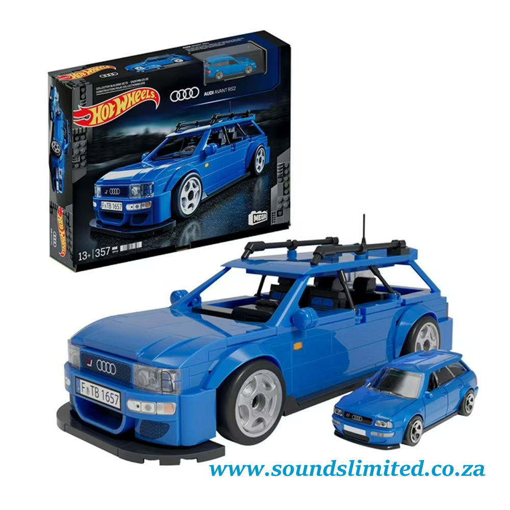 Mattel Brick Shop MEGA Hot Wheels Audi Avant RS2 Race Car Building Toy Kit (357 Pieces) for Collectors HRY19