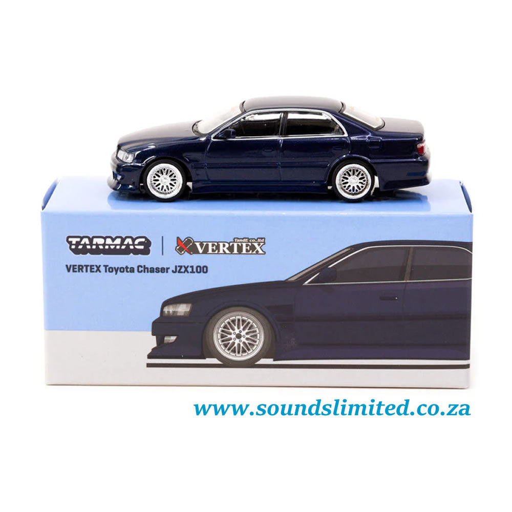 Tarmac Works 1/64 VERTEX Toyota Chaser JZX100 Blue Metallic T64G-007-BL