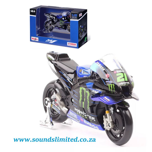 Maisto 36373 Moto GP Yamaha 1/18 Motorcycle Monster 2022 #21 Franco Morbidelli