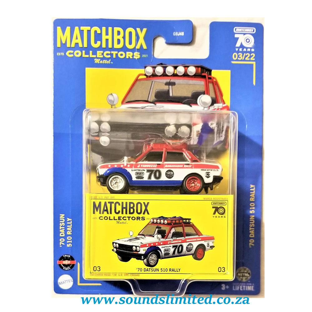 Matchbox Collectors 03 '70 Datsun 510 Rally (BBHLJ58)